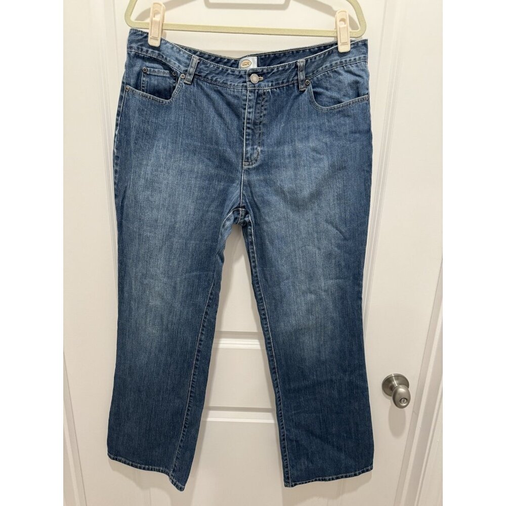 Talbots Jeans 16 Stretch Blue Straight Leg 5 Pocket Medium Wash